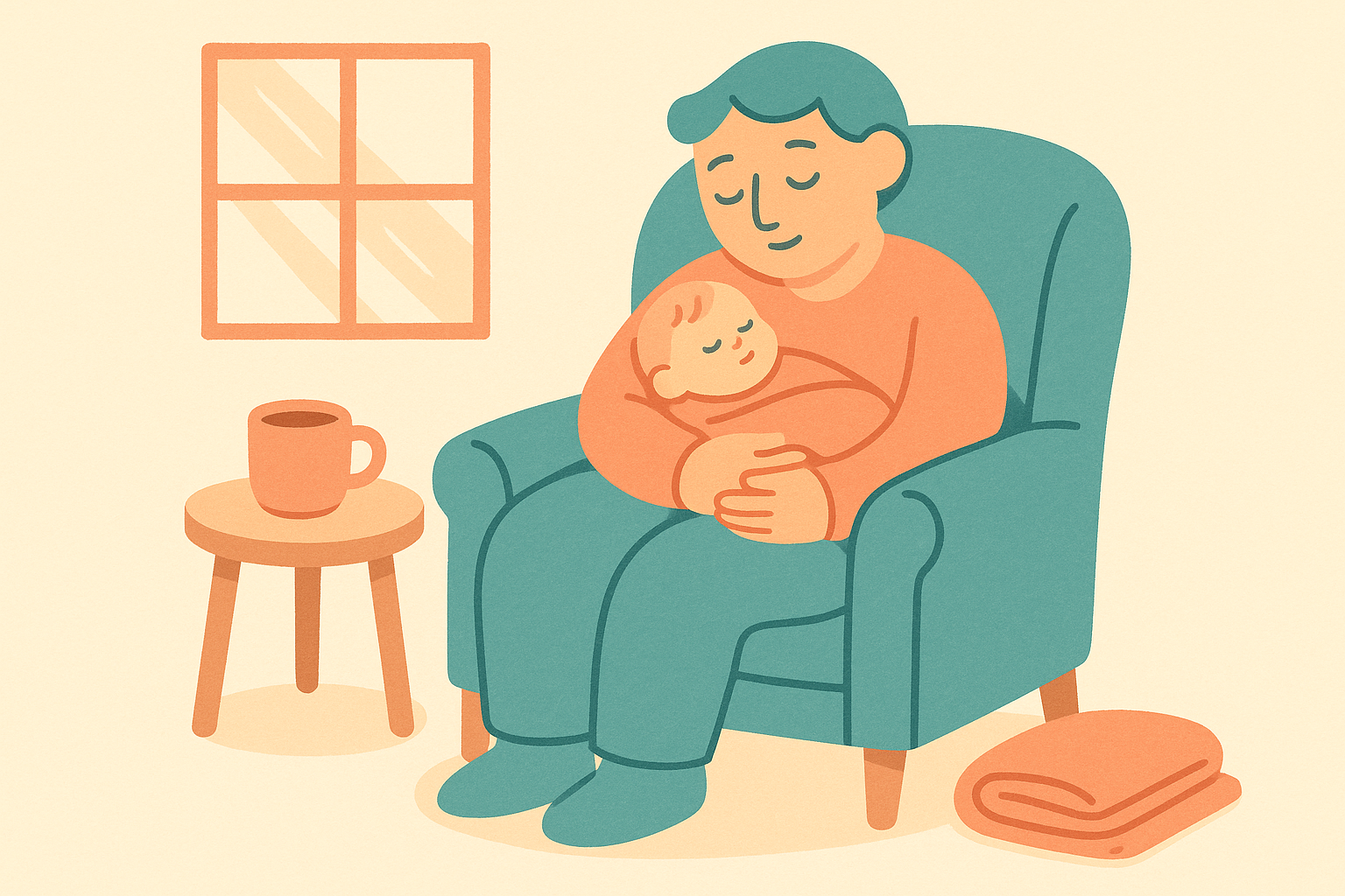 A parent gently checking a baby's temperature with a digital thermometer in a cozy nursery