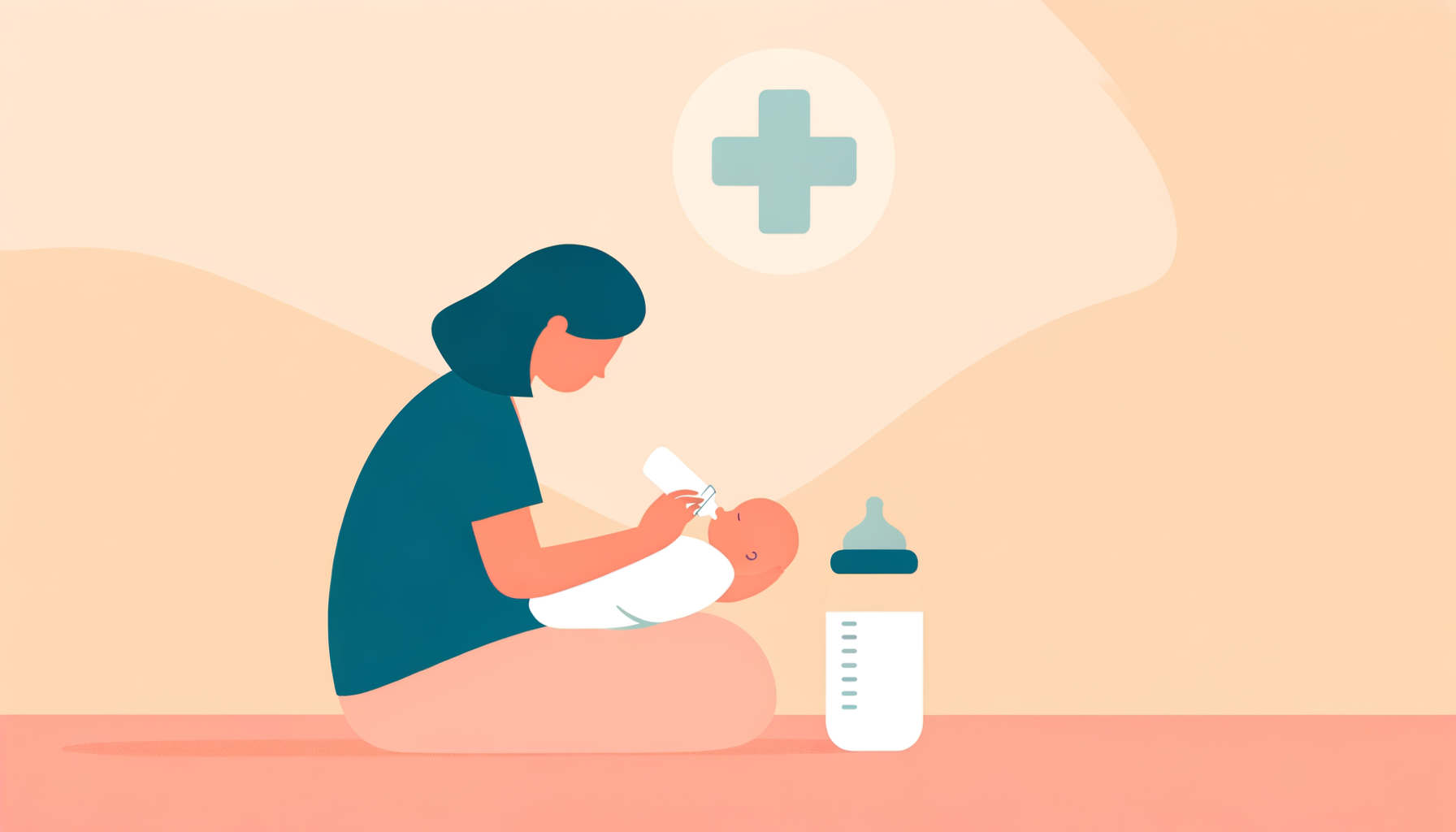Parent caring for baby with bottle