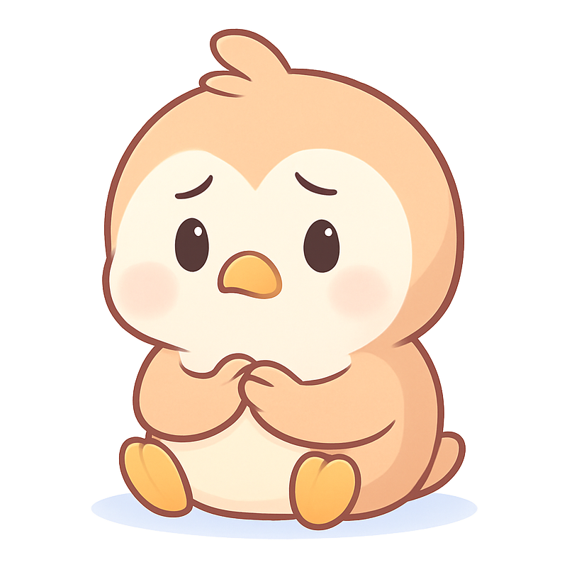 Pippy the baby tracker mascot looking gently concerned