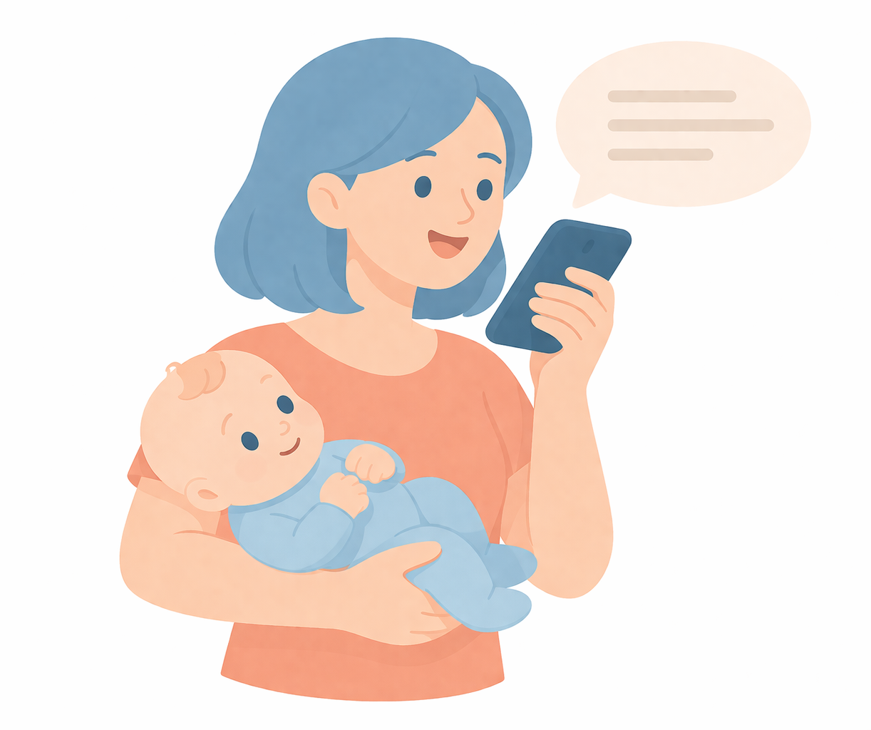Parent logging by voice while holding baby